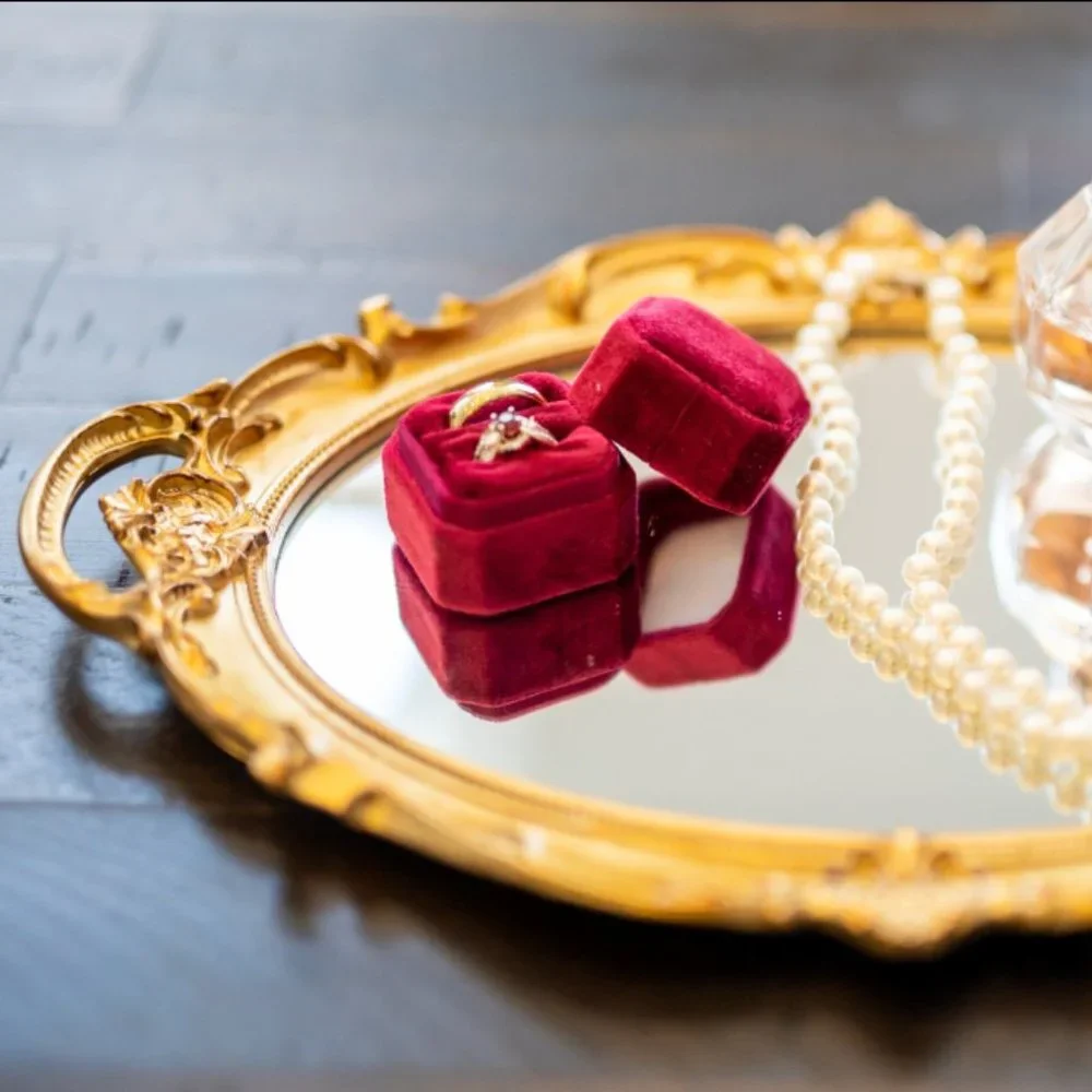 Gold Mirrored Vintage Dresser Tray
